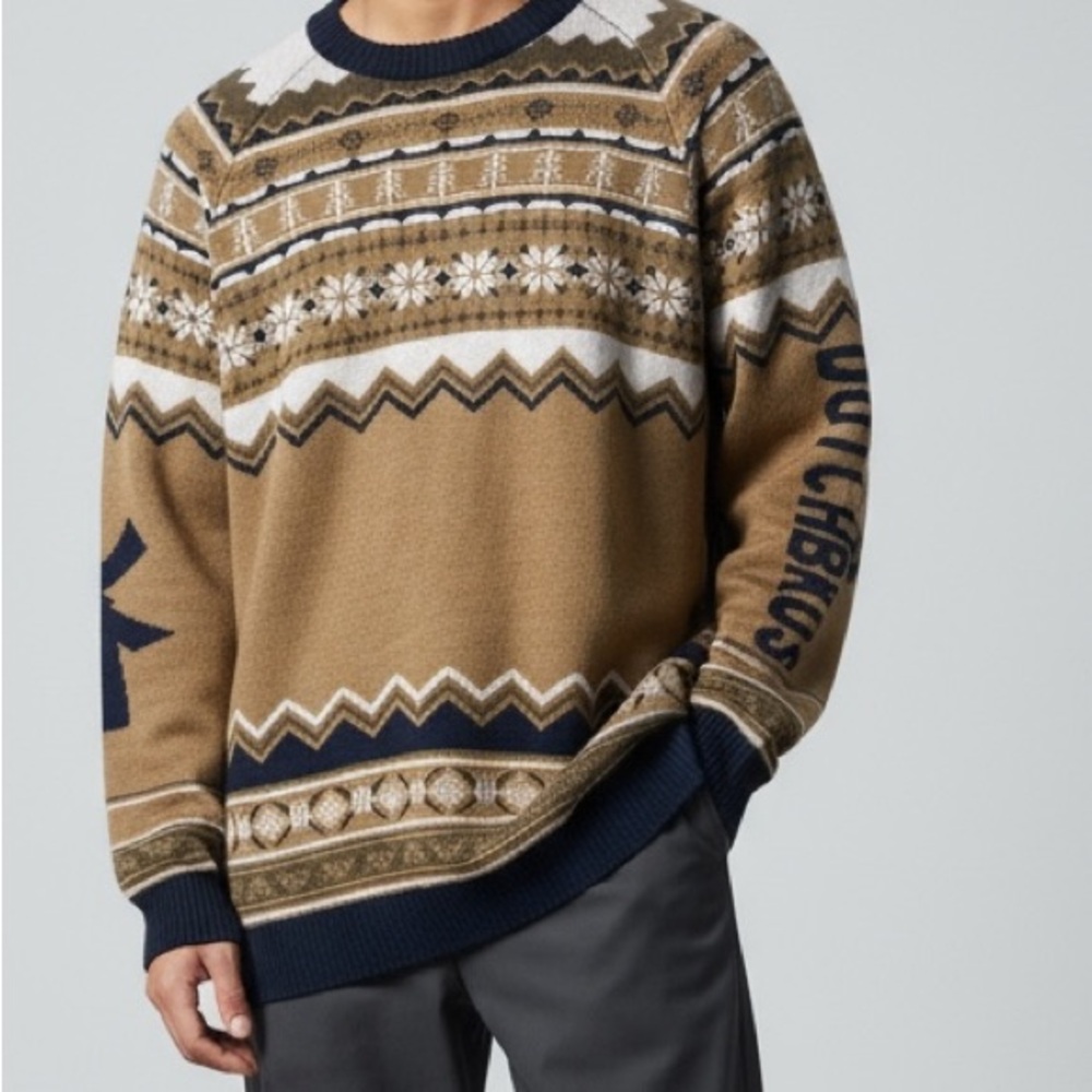 Dutch Bros Men’s Fair Isle Crewneck Sweater Swag Sweater Size Large